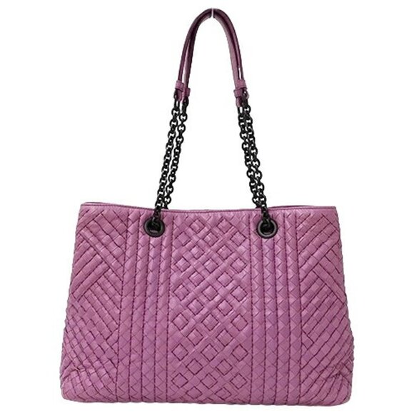 BOTTEGA VENETA Pink Leather Intrecciato Tote Bag - Picture 1 of 15